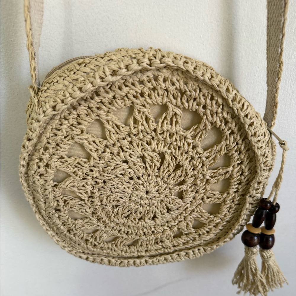 Shein Beige Crochet Crossbody Bag